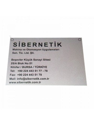 UV Metal Etiket ölçüler: 13 x 9 cm