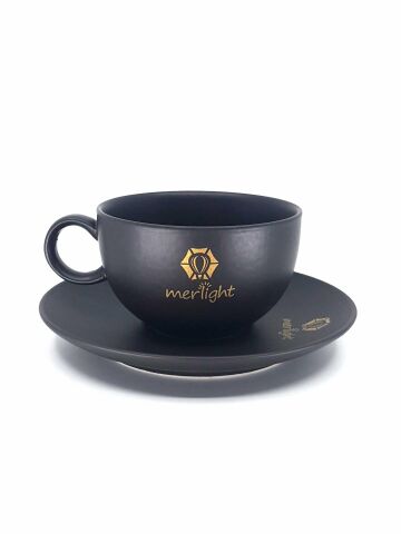 Logo Baskılı Siyah Nescafe Fincanı