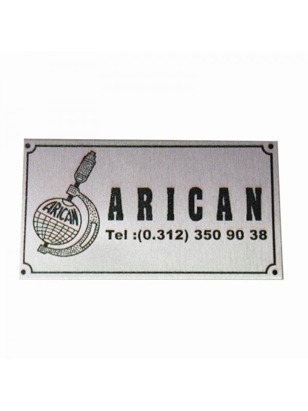 UV Metal Etiket ölçüler: 7,5 x 4 cm