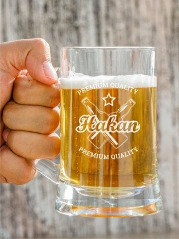 Özel Motifli Bira Bardağı