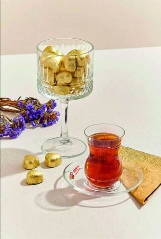 Paşabahçe İrem Renkli Logo Baskılı Çay Tabağı