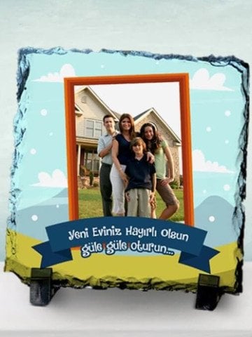 Ev Alan Aile İçin Hediye Taş Baskı