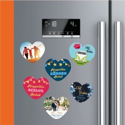 Evleniyoruz Kalp Şekilli Magnet 2'li