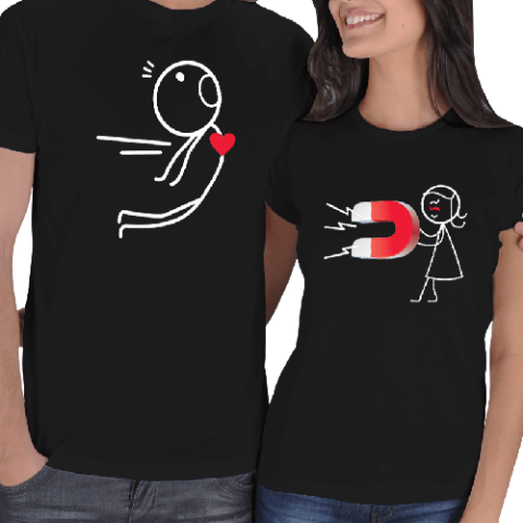 Sevgililer Gününe Özel Kaçamazsın Benden Çift T-Shirt