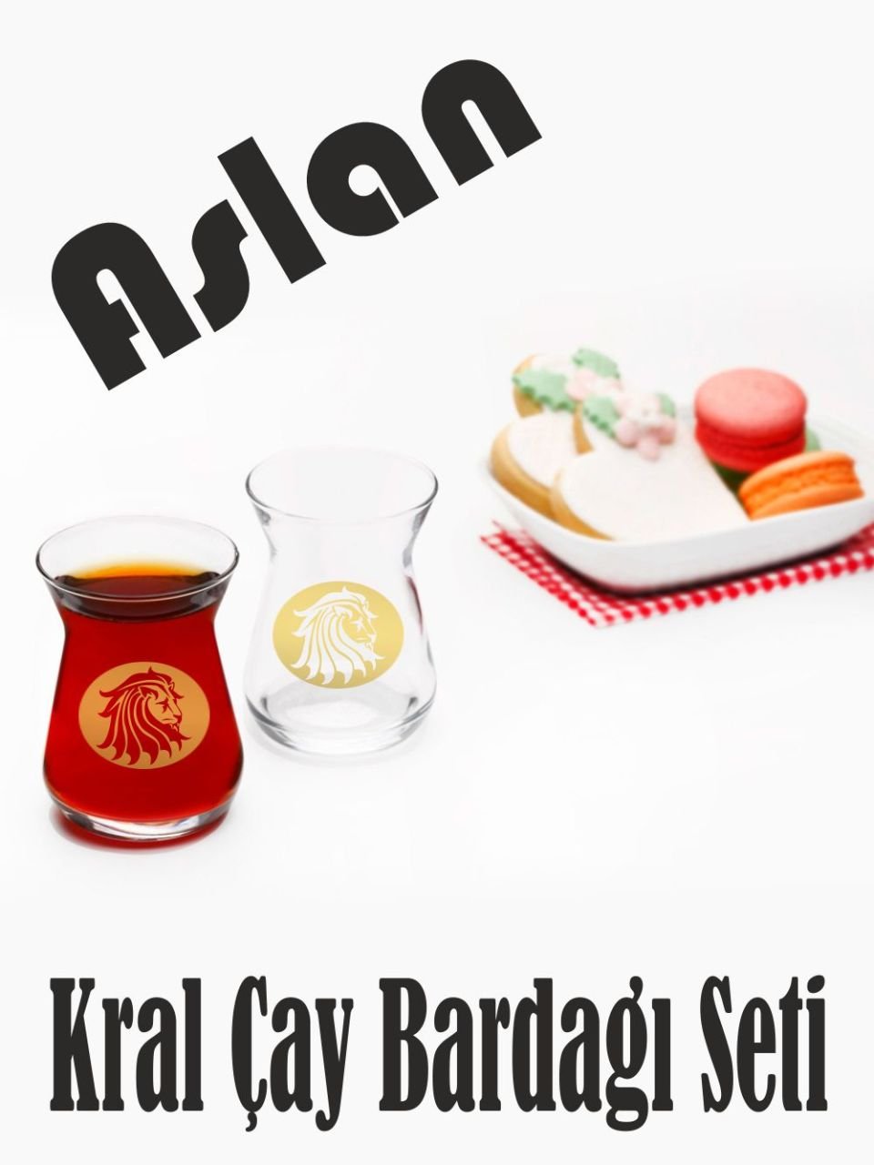 Aslan Armalı 6'lı G4U Aida Çay Bardağı Seti