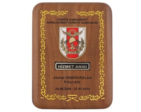 Harekat Başkanlığı Özel Ahşap Plaket