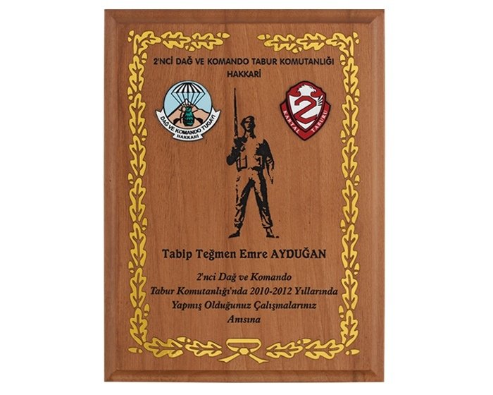 Dağ Komando Özel Ahşap Plaket