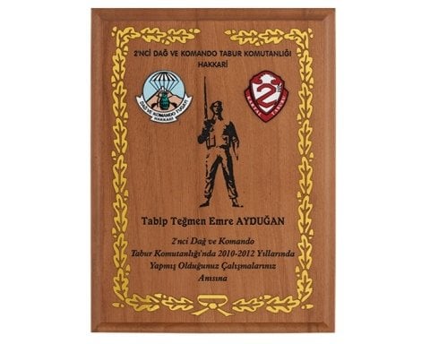 Dağ Komando Özel Ahşap Plaket