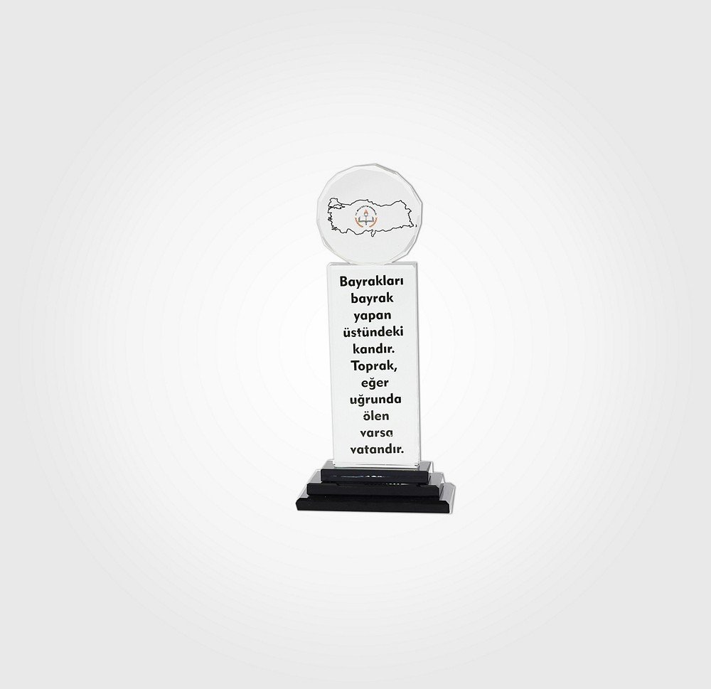 Bayraklı Kristal Plaket