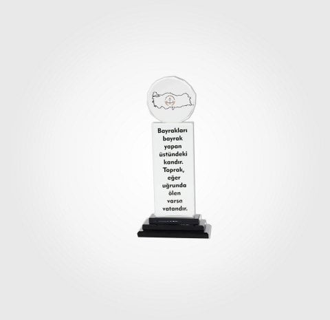 Bayraklı Kristal Plaket