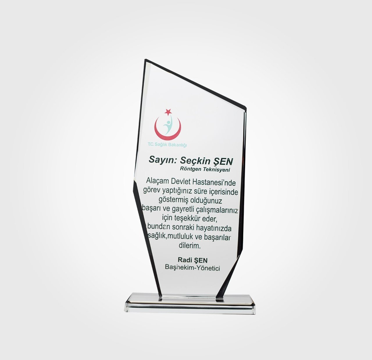 Sağlık Bakanlığı Kristal Plaket